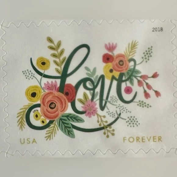 NWT! Unused Floral Love Forever Stamps - Picture 3 of 3